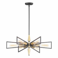 Wings 11656BKSBR 6-Light Chandelier, Black & Satin Brass
