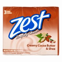 Zest Bath Bars, Cocoa Butter & Shea, 4 oz bars, 3 ea (Pack of 8)