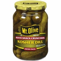 Mt. Olive Kosher Dill Petite Snack Crunchers 16 fl. oz. Jar (Pack of 8)