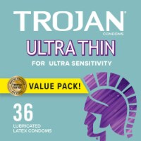 TROJAN Ultra Thin Condoms for Ultra Sensitivity Lubricated 36 Count Value Pack (Pack of 20)