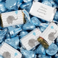 105 pcs Boy Baby Shower Candy Hershey's Chocolate Mix (1.75 lb) - Blue Baby Elephant