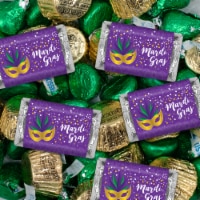 105 pcs Mardi Gras Candy Hershey's Chocolate Mix (1.75 lb) -