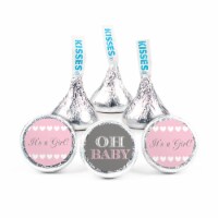 324ct Pink Oh Baby Girl Baby Shower Stickers for Hershey's Kisses Favors (324 Count) -