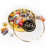50th Birthday Candy Gift Tin - Plastic Tin with Hershey's Chocolate Mix -
