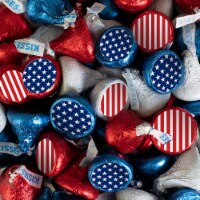 100 Pcs Patriotic Candy Hershey's Kisses, Red White & Blue (Approx. 100 Pcs) -