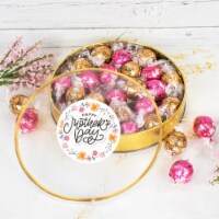 Mother's Day Candy Gift Tin with Chocolate Truffles Plastic Tin with Sticker