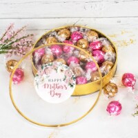 Mother's Day Candy Gift Tin with Chocolate Truffles Large Plastic Tin with Sticker