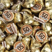 90ct 50th Anniversary Candy Party Favors Hersheys Kisses (90 Candies + 324 Stickers)- DIY