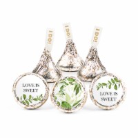 75ct Wedding Candy Favors Hershey's Kisses Chocolate (75 Candies + 324 Stickers) - DIY