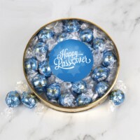 Happy Passover Candy Gift Tin with Chocolate Truffles Plastic Tin with Sticker