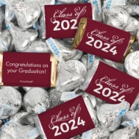 116 Pcs Maroon Graduation Candy Party Favors Hershey's Miniatures & Kisses (Approx. 116 Pcs)