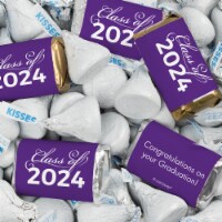 116 Pcs Purple Graduation Candy Party Favors Hersheys Miniatures and Kisses (Approx. 116 Pcs)