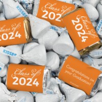 116 Pcs Orange Graduation Candy Party Favors Hersheys Miniatures and Kisses (Approx. 116 Pcs)
