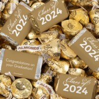 262 Pcs Gold Graduation Candy Party Favors Hershey's Miniatures Kisses (3.3 lbs)