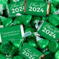 262 Pcs Green Graduation Candy Party Favors Hershey's Miniatures Kisses (3.3 lbs)