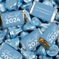 524 Pcs Light Blue Graduation Candy Party Favors Hershey's Miniatures Kisses (6.6 lbs)