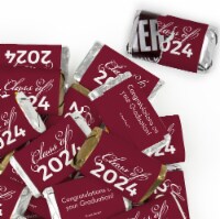 82 Pcs Maroon Graduation Candy Party Favors Hershey's Miniatures Chocolate (Approx. 82 Pcs)