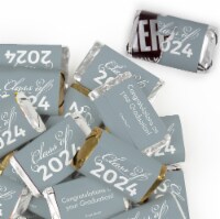 123 Pcs Silver Graduation Candy Party Favors Hershey's Miniatures Chocolate (Approx. 123 Pcs)
