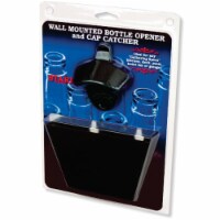 Wall Mount Bottle Opener Bottle Cap Catcher | | Open Bottles | Black
