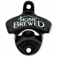 Wall Mount Bottle Opener | Embossed, Home, Brewed | Open Bottles | Black