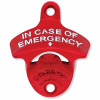 Wall Mount Bottle Opener | In, Case, Emergency | Open Bottles | Red