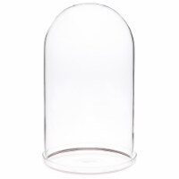 Plymor 5.5 x 10 Glass Display Dome Cloche with Silver Rim (Clear Glass Base), Pack of 4 Perspective: Main