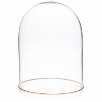 Plymor 5.5 x 8 Glass Display Dome Cloche (Gold Rim Glass Tray Base) Perspective: Main