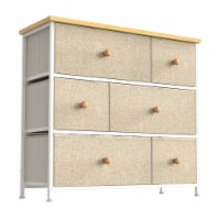 REAHOME 6 Drawer Dresser Organization Storage Unit with Steel Frame, Taupe