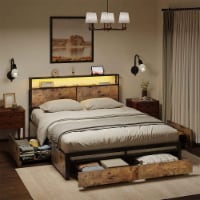 Bed frame with built in lights discount