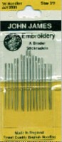 John James Embroidery Hand Needles-Size 3/9 16/Pkg