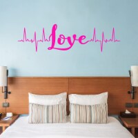 VWAQ Love Wall Decal Heartbeat Line Living Room Home Decor