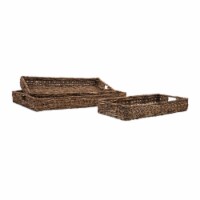 Madura Banana Leaf Trays - Set of 3- Saltoro Sherpi