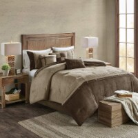 Madison Park Boone 7 Piece Comforter Set, King, Brown