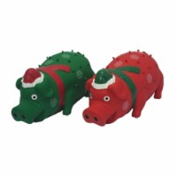Multipet Christmas Red/Green Polka Dot Latex Pigs