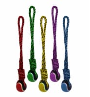 Multipet Nuts For Knots Rope With Tennis Ball Dog Toy Perspective: Main