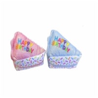 Multipet 9084127 6 in. Plush Birthday Cake Slice Dog Toy, Multi Color Perspective: Main