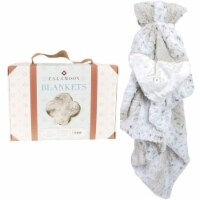 Zalamoon Strollets Plush Baby Toddler Soft Blanket w/ Satin Trim Corner - Snow Leopard