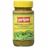 Priya Green Chilli Pickle No Garlic - 300 Gm