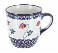 Blue Rose Polish Pottery Strawberry Delight Coffee Mug
