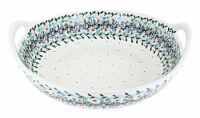 Blue Rose Polish Pottery Pastel Parfait Serving Bowl with Handles