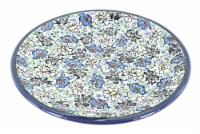 Blue Rose Polish Pottery Bed of Flowers Dinner Plate