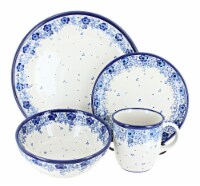 Blue Rose Polish Pottery Sybil 16 Piece Dinnerware Set