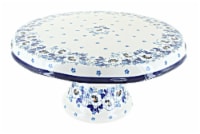 Blue Rose Polish Pottery Georgia Blue Cake Plate