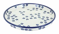 Blue Rose Polish Pottery Willow Torte Plate