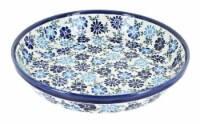 Blue Rose Polish Pottery Iris Pie Plate