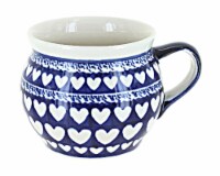 Blue Rose Polish Pottery Valentina Bell Shaped Mug