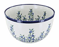 Blue Rose Polish Pottery Porcelain Vine Medium Mixing Bowl