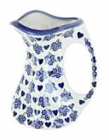 Blue Rose Polish Pottery Sweet Heart Flower Vase