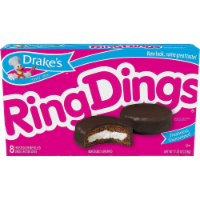 Drake's Ring Dings, 7 Boxes, 56 Individually Wrapped Ring-Shaped Devils Food Cakes