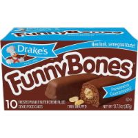 Drake's Funny Bones, 8 Boxes, 80 Twin-Wrapped Peanut Butter Creme-Filled Devils Food Cakes